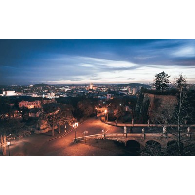 Výhľad z hradu - nočná Nitra (foto obraz L)